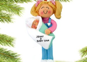 keepsake big sister holding baby christmas ornament – Christmas ornament, holiday tree decoration or gift