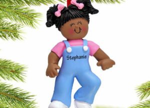decorative personalized baby's first steps girl christmas ornament – Christmas ornament, holiday tree decoration or gift