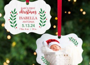 keepsake personalized baby's first christmas christmas ornament – Christmas ornament, holiday tree decoration or gift