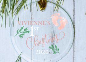 custom personalized first - girl christmas ornament – Christmas ornament, holiday tree decoration or gift