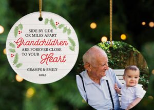 decorative personalized grandchildren christmas ornament – Christmas ornament, holiday tree decoration or gift