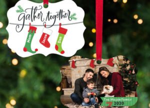 decorative personalized stocking family of 3 christmas ornament – Christmas ornament, holiday tree decoration or gift