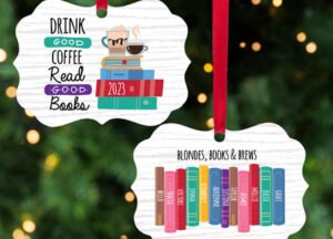 engraved personalized book club christmas ornament – Christmas ornament, holiday tree decoration or gift