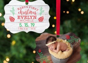 decorative personalized baby's first christmas ornament – Christmas ornament, holiday tree decoration or gift