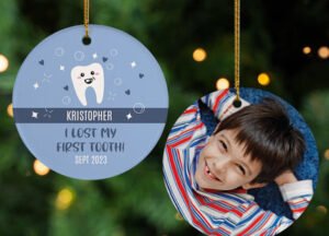 personalized personalized lost my first tooth christmas ornament – Christmas ornament, holiday tree decoration or gift