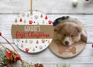 keepsake personalized pet's first christmas christmas ornament – Christmas ornament, holiday tree decoration or gift