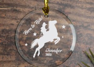 personalized personalized born to ride christmas ornament – Christmas ornament, holiday tree decoration or gift