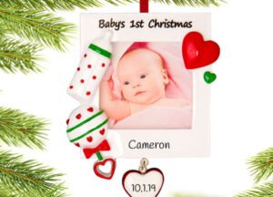 engraved personalized baby's first christmas picture frame ornament christmas ornament – Christmas ornament, holiday tree dec