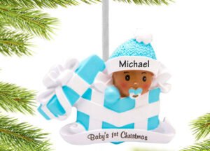 keepsake personalized baby boy first christmas present christmas ornament – Christmas ornament, holiday tree decoration or gi
