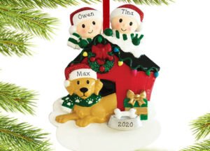 personalized personalized couple with dog christmas ornament – Christmas ornament, holiday tree decoration or gift