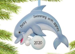 personalized personalized dolphin christmas ornament – Christmas ornament, holiday tree decoration or gift