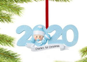 decorative personalized 2020 baby boy's first christmas ornament – Christmas ornament, holiday tree decoration or gift