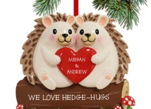 keepsake personalized hedgehog couple christmas ornament – Christmas ornament, holiday tree decoration or gift