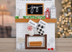 holiday personalized fireplace mantel family of 11 tabletop christmas ornament – Christmas ornament, holiday tree decoration