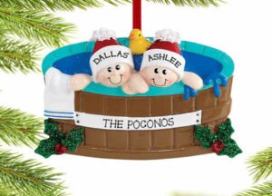 personalized personalized hot tub couple christmas ornament – Christmas ornament, holiday tree decoration or gift