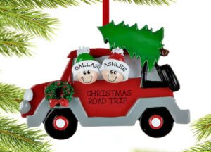holiday personalized car family 2 christmas ornament – Christmas ornament, holiday tree decoration or gift