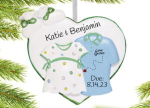 engraved personalized expecting couple shirts christmas ornament – Christmas ornament, holiday tree decoration or gift