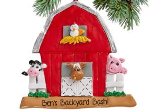 personalized personalized barn christmas ornament – Christmas ornament, holiday tree decoration or gift