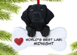 custom personalized black labrador retriever christmas ornament – Christmas ornament, holiday tree decoration or gift