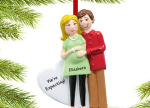 personalized personalized pregnancy couple christmas ornament – Christmas ornament, holiday tree decoration or gift