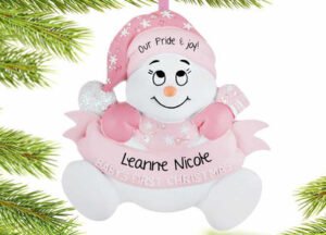decorative personalized snow baby first christmas girl christmas ornament – Christmas ornament, holiday tree decoration or gi