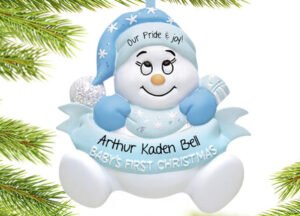 personalized personalized snow baby first christmas boy christmas ornament – Christmas ornament, holiday tree decoration or g