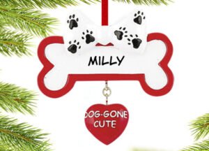 personalized personalized dog-gone cute dog bone christmas ornament – Christmas ornament, holiday tree decoration or gift