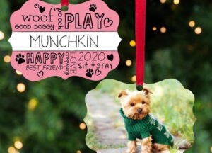 holiday personalized dog christmas ornament – Christmas ornament, holiday tree decoration or gift
