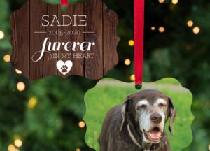 decorative personalized furever in my heart - dog christmas ornament – Christmas ornament, holiday tree decoration or gift